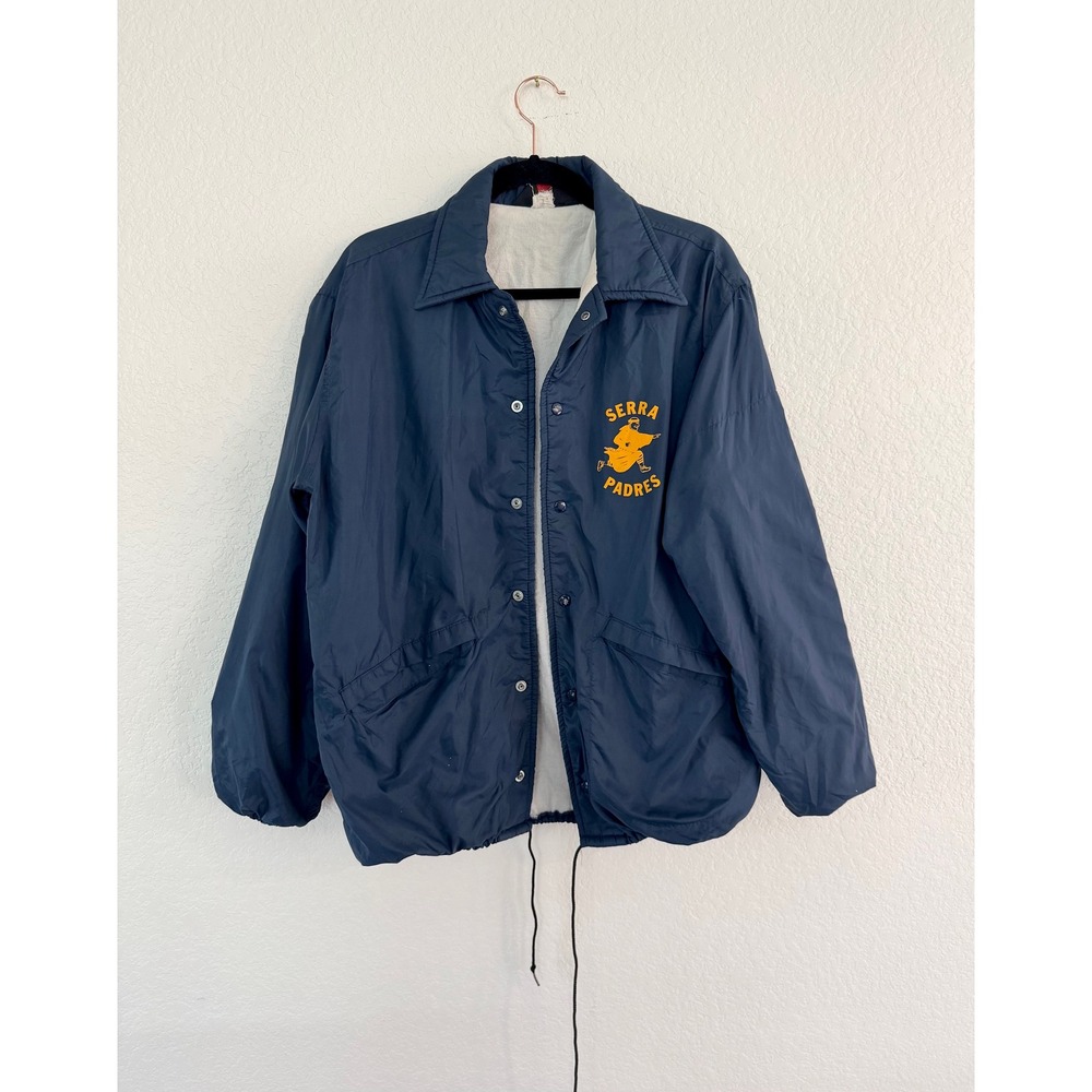Vintage Serra Padres‎ Coach Jacket Navy Blue Men's Medium